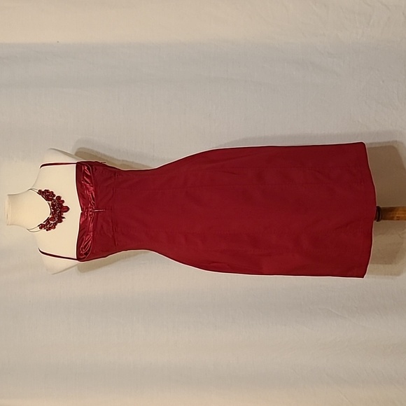 Express Red Spaghetti Strap Lace-up Back Dress - Picture 3 of 16